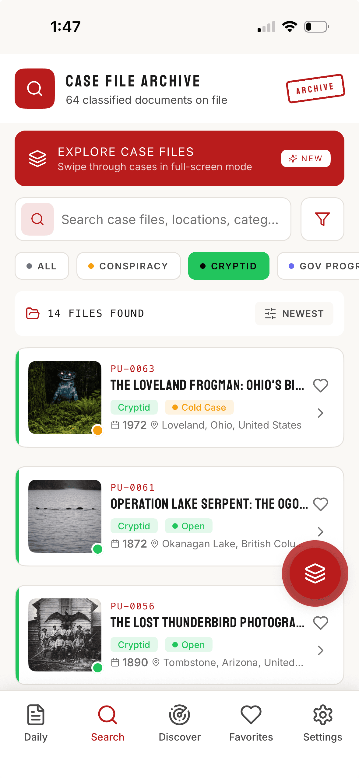 Project Unredacted case archive