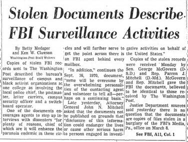 The Media, Pennsylvania Burglary Documents