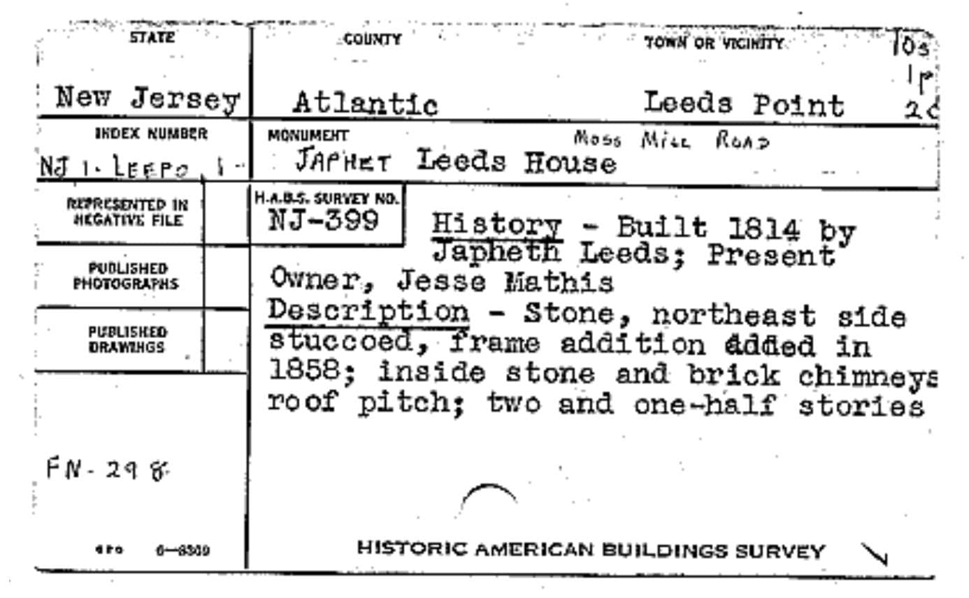 Historical Verification of Leeds Family Existence