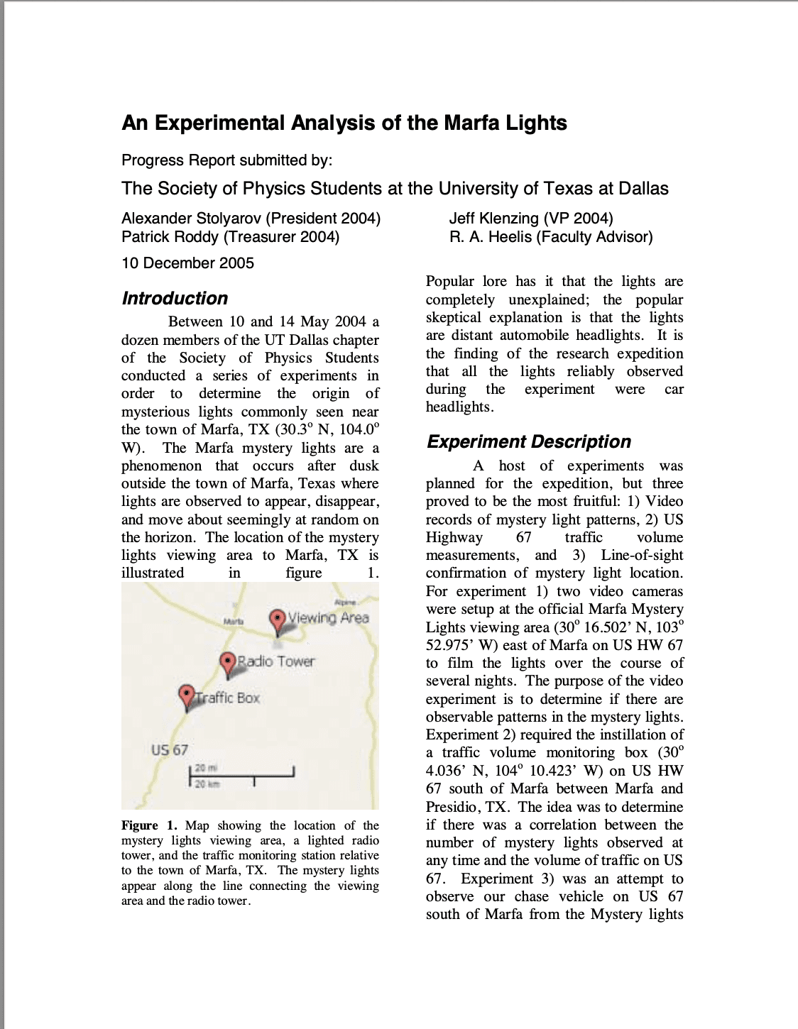 University of Texas Physics Department Study