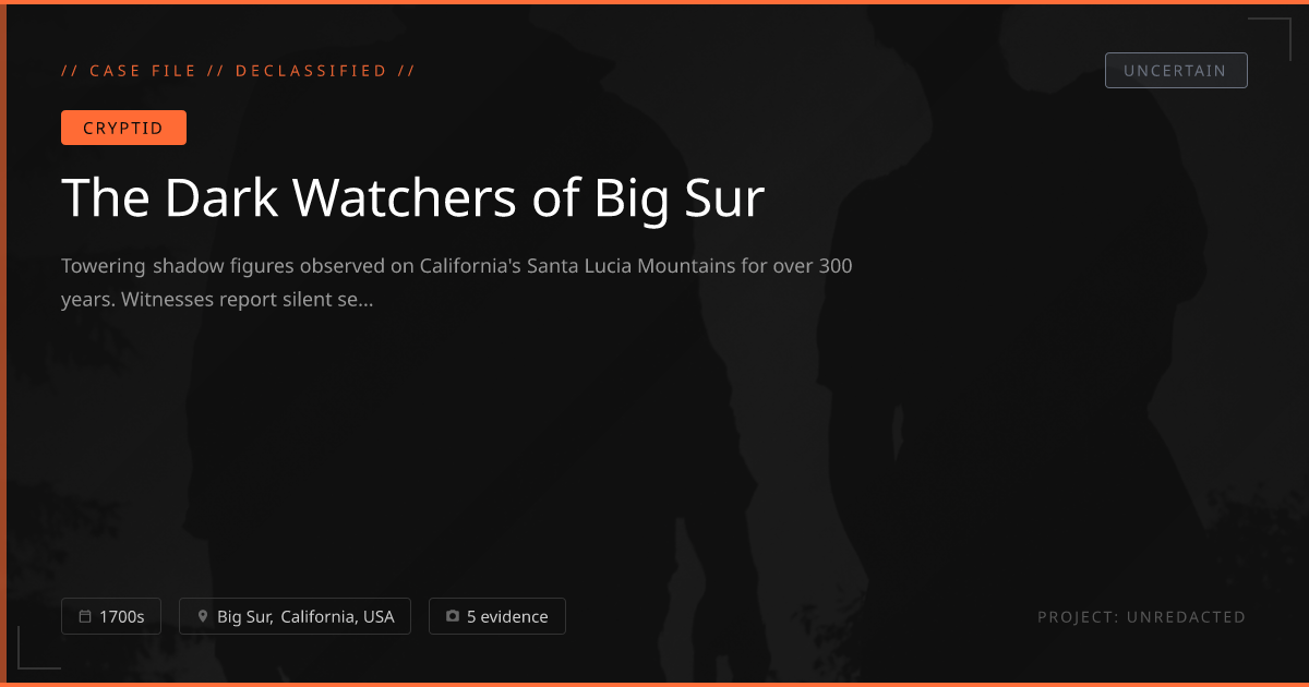 The Dark Watchers of Big Sur (1700s) — Cryptid sighting Explained ...