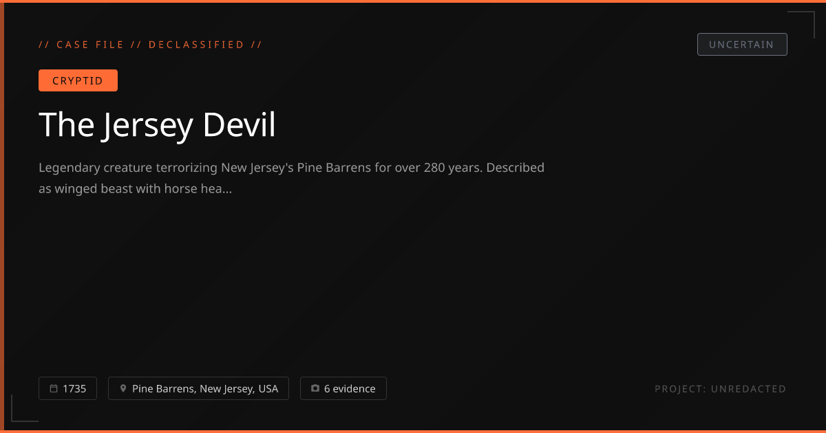 The Jersey Devil (1735) — Cryptid sighting Explained | Project Unredacted