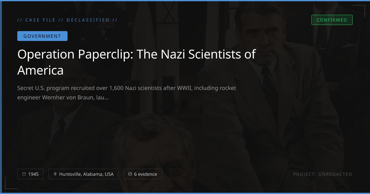 Operation Paperclip: The Nazi Scientists of America | Project Unredacted